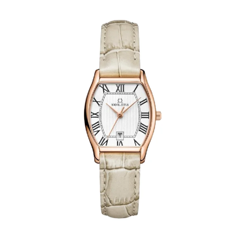women's mechanical watches with monogram engraving design -SOLVIL ET TITUS BARISTA W06-02825-013 3 HANDS DATE QUARTZ WOMEN WATCH