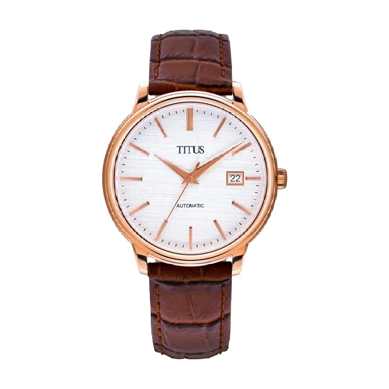 men's mechanical watches with 24-hour design -SOLVIL ET TITUS THE DAWN W06-03247-002 3 HANDS DATE MECHANICAL MEN WATCH