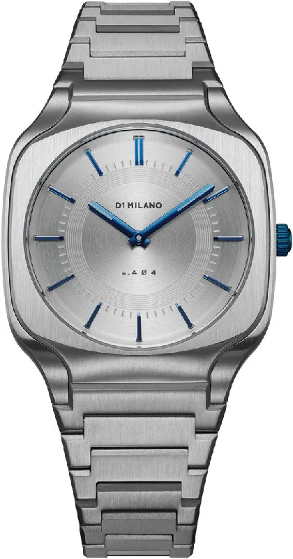 men's mechanical watches with collector's edition design -D1 Milano Square Silver