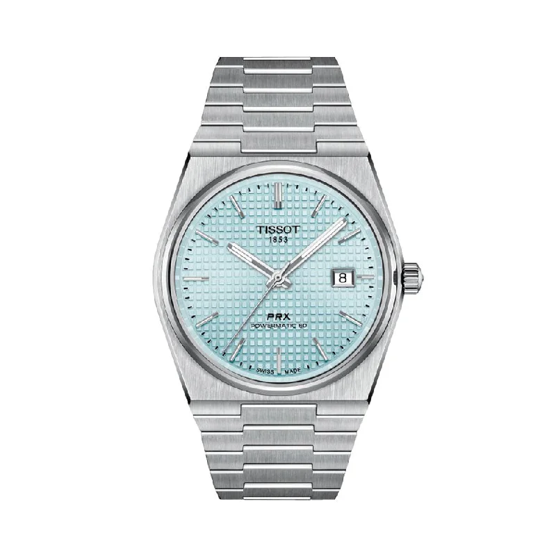 men's field watches with quartz design -PRX "Glacier" Automatic Powermatic 80 40mm - Ice Blue on Bracelet