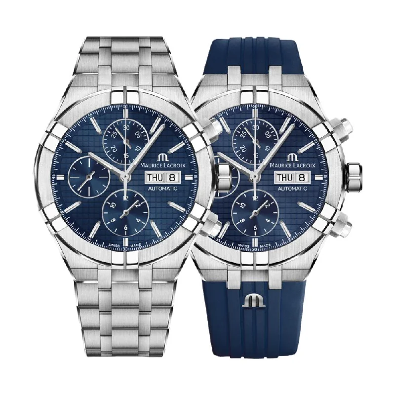 men's pilot watches with quartz style design -Aikon Automatic Chronograph 44 mm - Blue men's pilot watches with quartz style design -Aikon Automatic Chronograph 44 mm - Blue