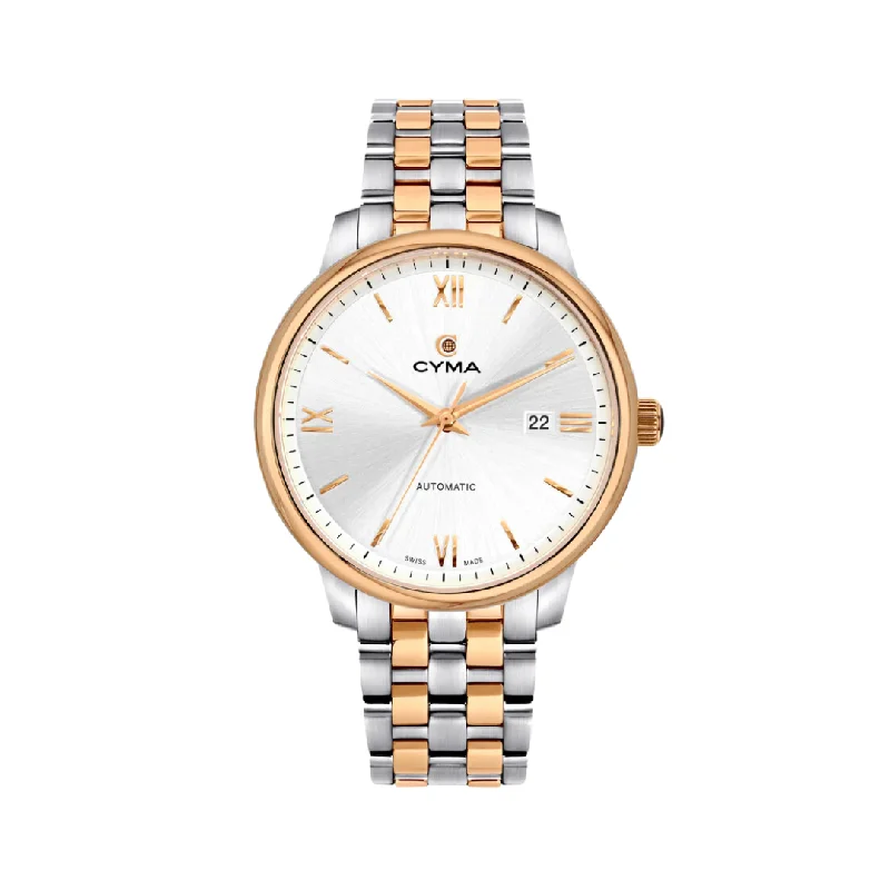men's Seiko ergonomic design watches -CYMA W02-00816-003 EUROPA 3 HANDS AUTOMATIC TWO-TONE STAINLESS STEEL MEN WATCH men's Seiko ergonomic design watches -CYMA W02-00816-003 EUROPA 3 HANDS AUTOMATIC TWO-TONE STAINLESS STEEL MEN WATCH