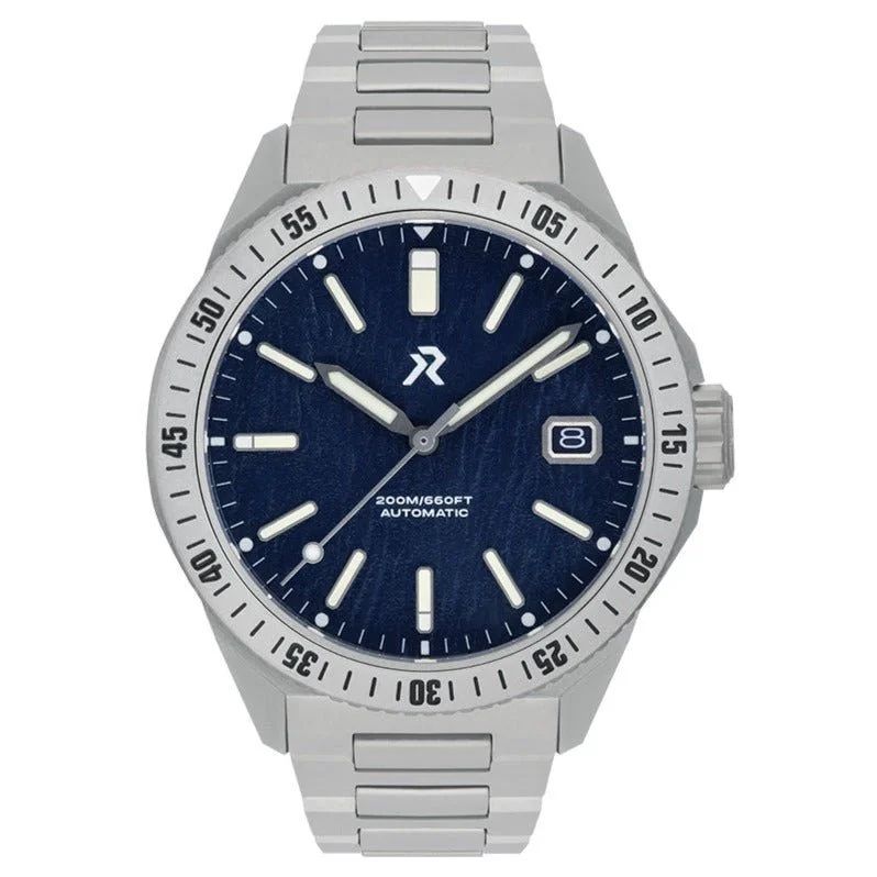 men's field watches with world time style design -RZE Endeavour Automatic Blaueis