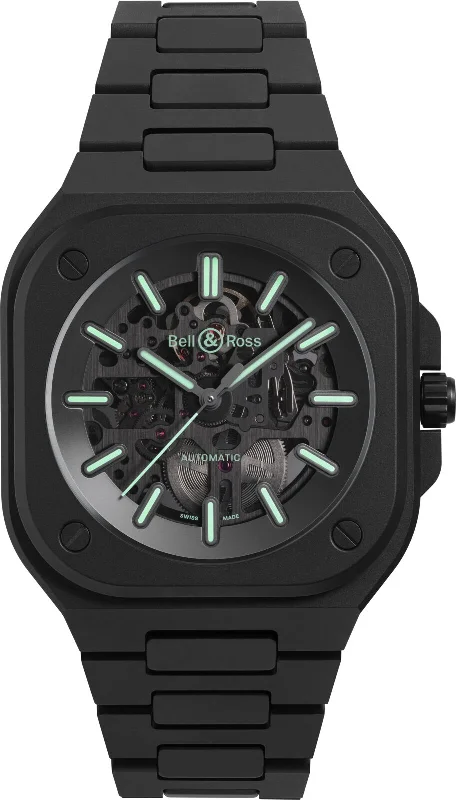 men's mechanical watches with phosphorescent display function -Bell & Ross BR 05 Skeleton Black LUM Ceramic Limited Edition men's mechanical watches with phosphorescent display function -Bell & Ross BR 05 Skeleton Black LUM Ceramic Limited Edition