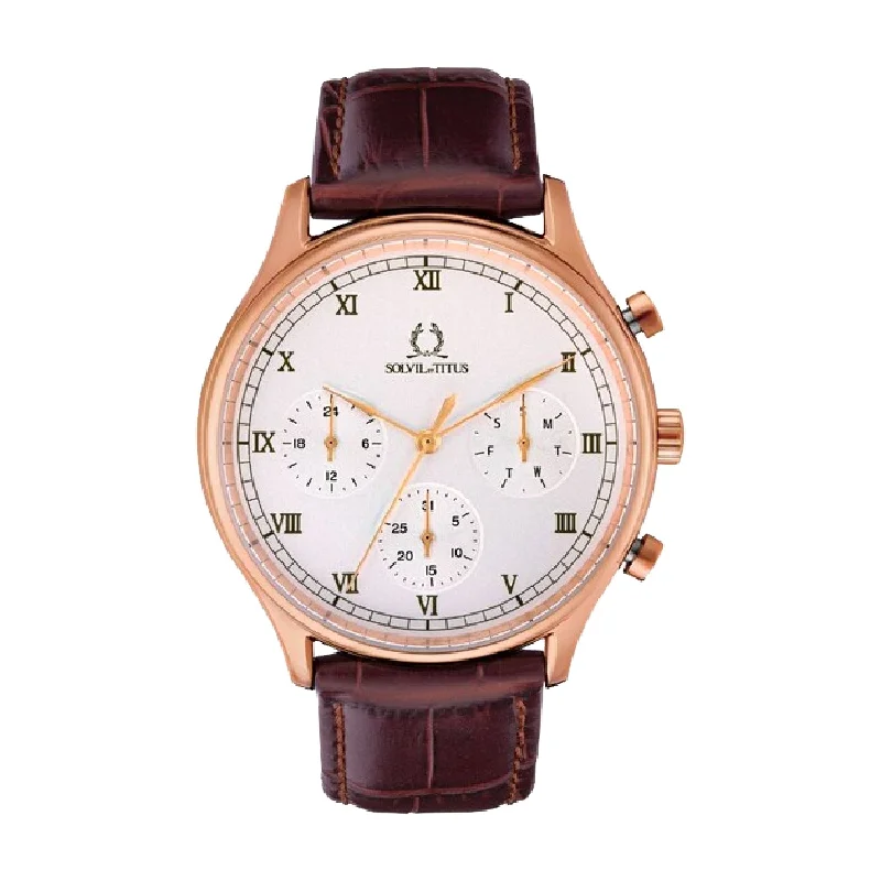 men's digital watches with barometer -SOLVIL ET TITUS CLASSICIST W06-03256-003 MULTI-FUNCTION QUARTZ MEN WATCH