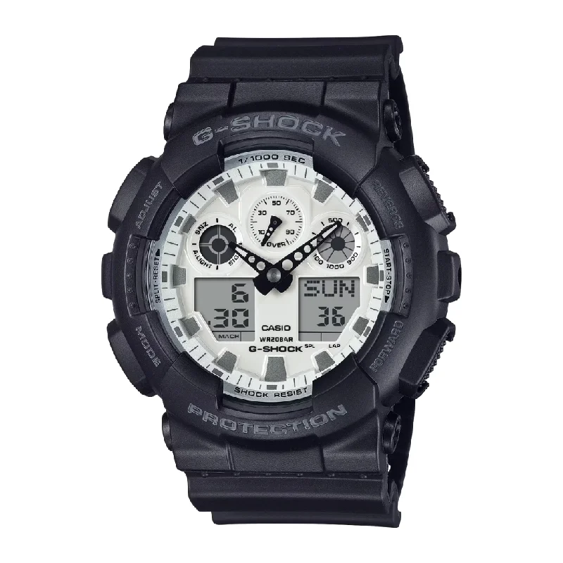 men's digital watches with hand-wound display function -CASIO G-SHOCK GA-100WD-1ADR STANDARD ANALOG-DIGITAL BLACK WATCH men's digital watches with hand-wound display function -CASIO G-SHOCK GA-100WD-1ADR STANDARD ANALOG-DIGITAL BLACK WATCH