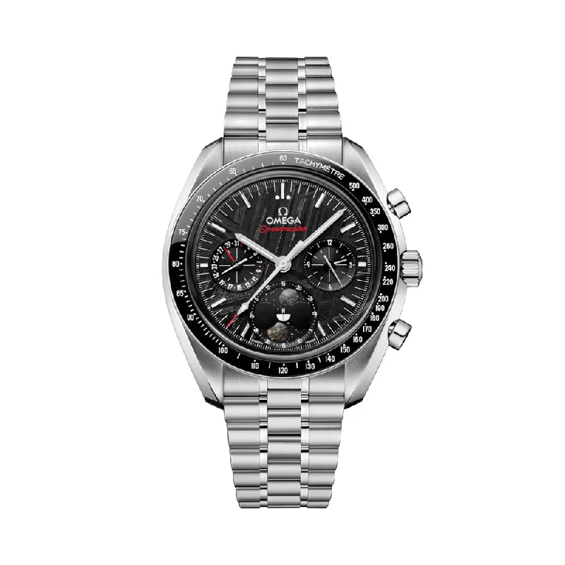 men's GMT watches with dual time zone -Speedmaster Moonphase Meteorite Co-Axial Master Chronometer 43mm - Black PVD Dial on Bracelet men's GMT watches with dual time zone -Speedmaster Moonphase Meteorite Co-Axial Master Chronometer 43mm - Black PVD Dial on Bracelet