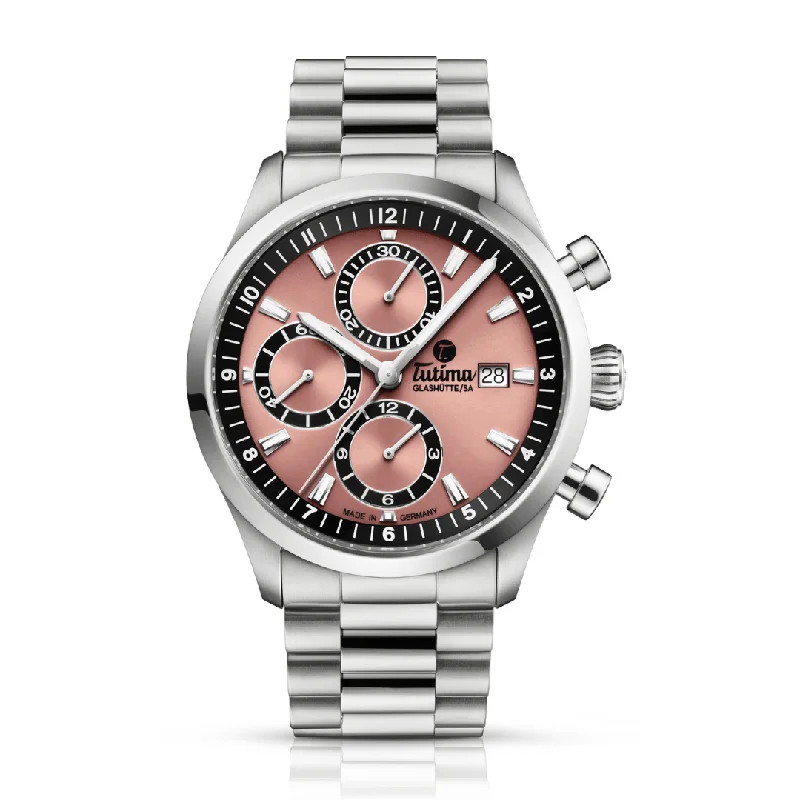 men's chronograph watches with metal style straps -[PRE-ORDER] TUTIMA GLASHÜTTE SKY CHRONOGRAPH T5 6405-32 AUTOMATIC MEN WATCH