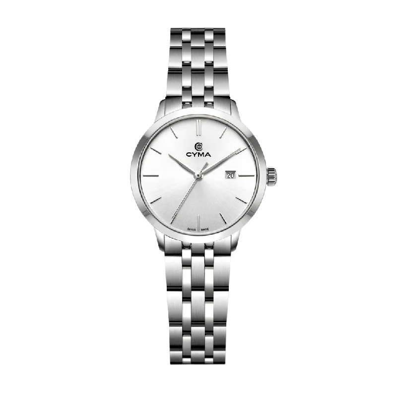 affordable women's mechanical watches -CYMA INTELLIGENTSIA W02-00807-001 QUARTZ STAINLESS STEEL WOMEN WATCH