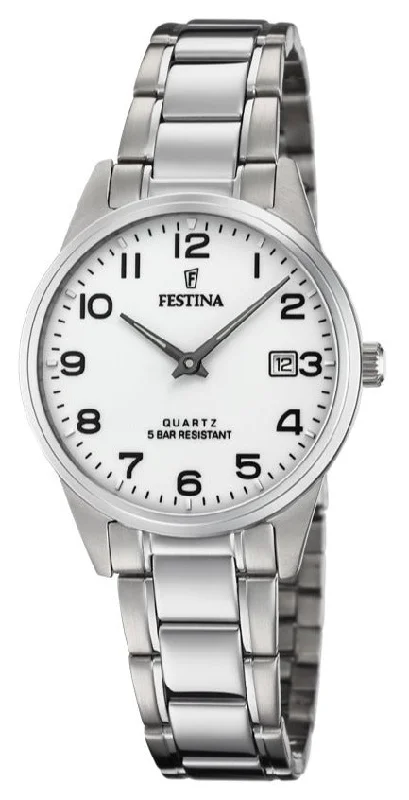 women's mechanical watches with stopwatch design -Festina Two Hands Date Ladies