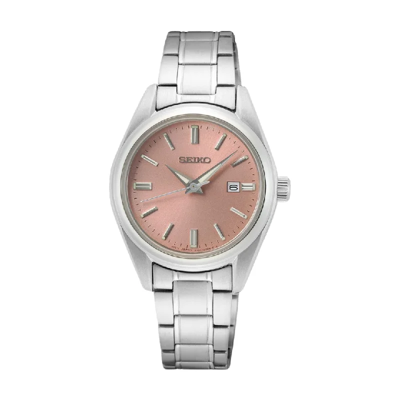 women's mechanical watches with logo engraving display function -SEIKO SUR529P1 QUARTZ ANALOG 3 HANDS DATE WOMEN WATCH