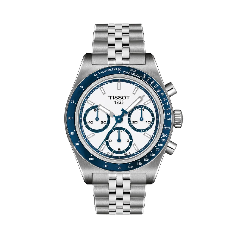 men's digital watches with personalized engraving style design -PR516 Automatic Valjoux Chronograph 41mm - White on Bracelet men's digital watches with personalized engraving style design -PR516 Automatic Valjoux Chronograph 41mm - White on Bracelet