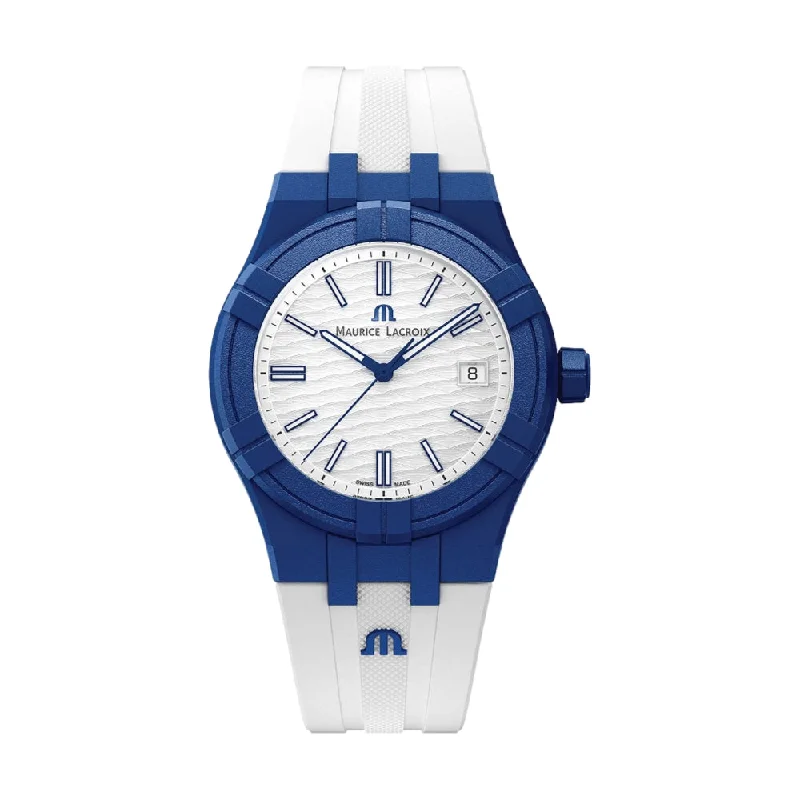 men's field watches with quick-release straps -AIKON Tide White