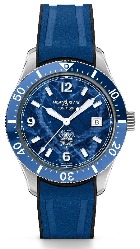 men's mechanical watches with leap year design -Montblanc Iced Sea Automatic Date