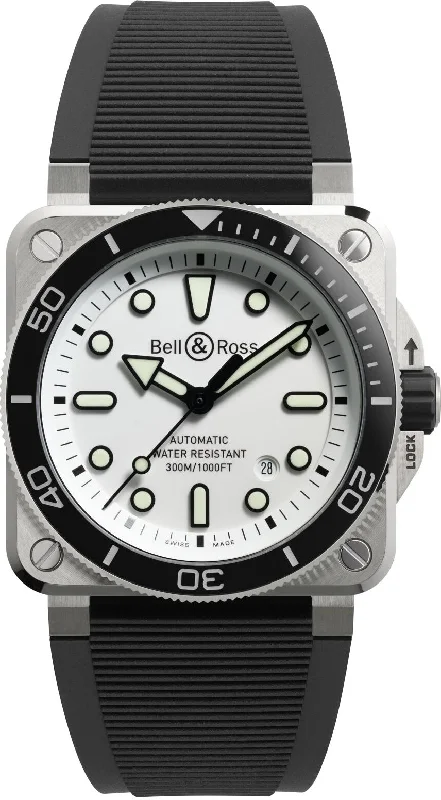 men's dive watches with anti-reflective style -Bell & Ross BR 03 Diver White Steel men's dive watches with anti-reflective style -Bell & Ross BR 03 Diver White Steel