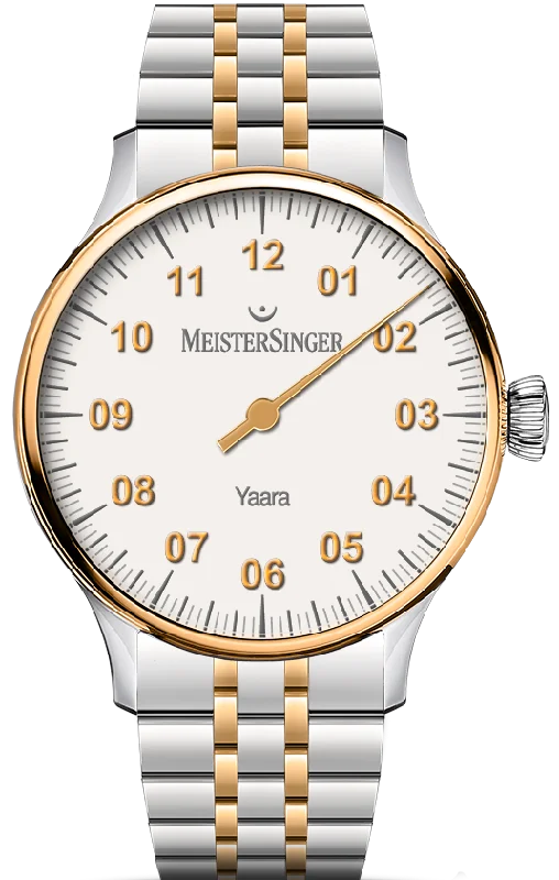 women's mechanical watches with barometer function -MeisterSinger Yaara White Gold