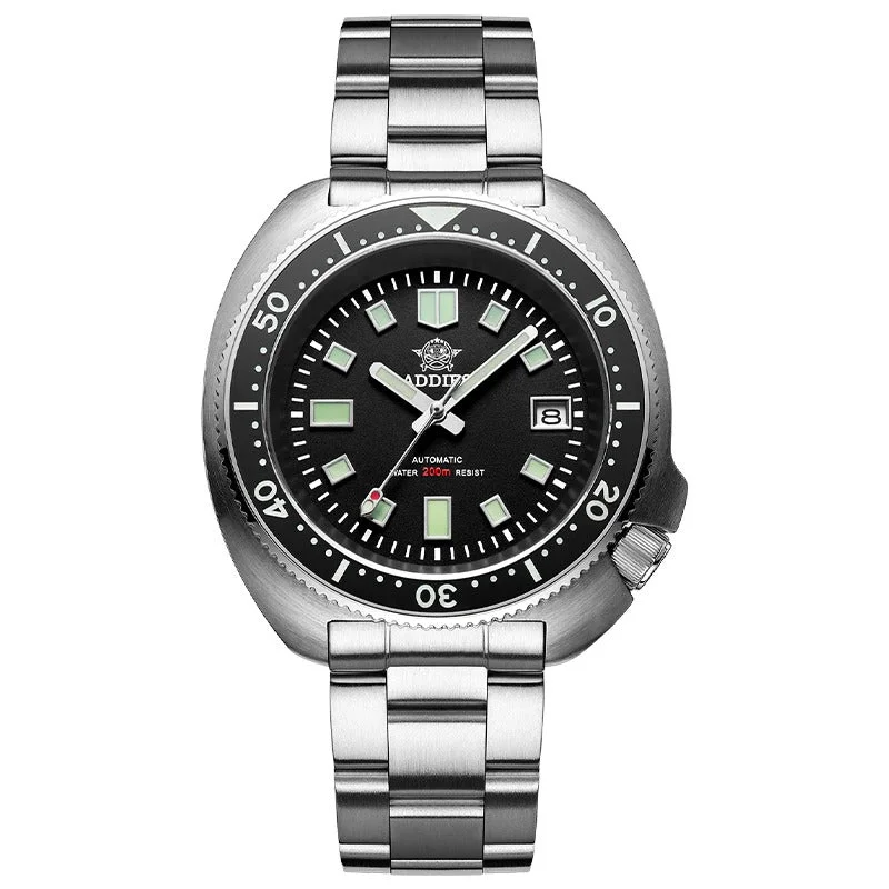 men's dive watches with magnifying style -Addiesdive Captain Willard 6105 Homage Dive Watch Men