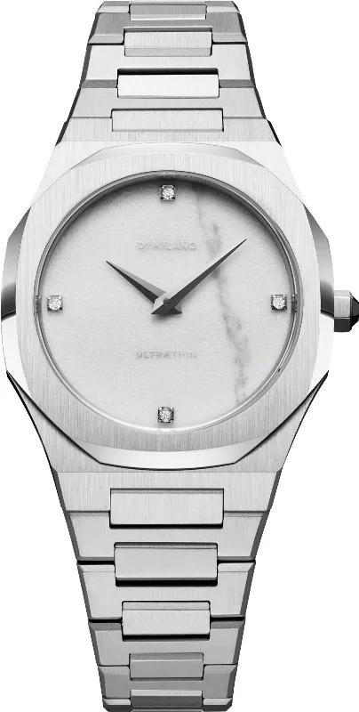 women's mechanical watches with chronograph design -D1 Milano Watch Ultra Thin Marble Silver women's mechanical watches with chronograph design -D1 Milano Watch Ultra Thin Marble Silver