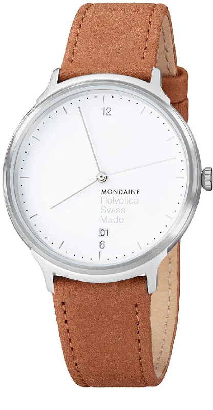Women Mondaine watches with classic round case -Mondaine Watch Helvetica No1 Light 38 D
