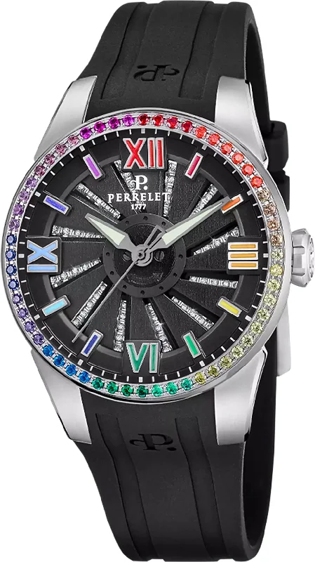 women's mechanical watches with cyclops design -Perrelet Turbine Lady Aurora