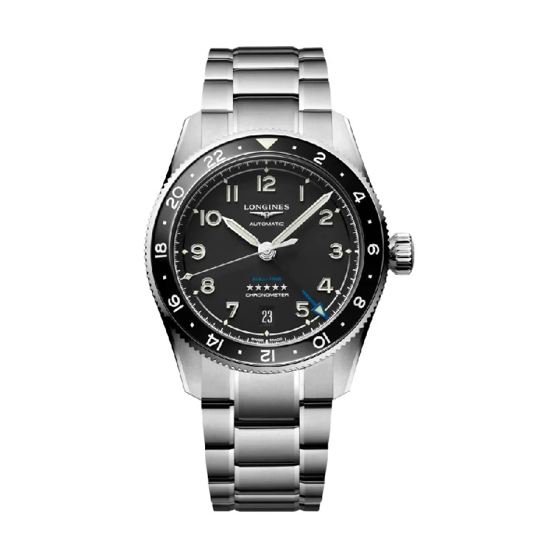 men's luxury chronograph watches -Spirit Zulu Time Black Dial, 39mm
