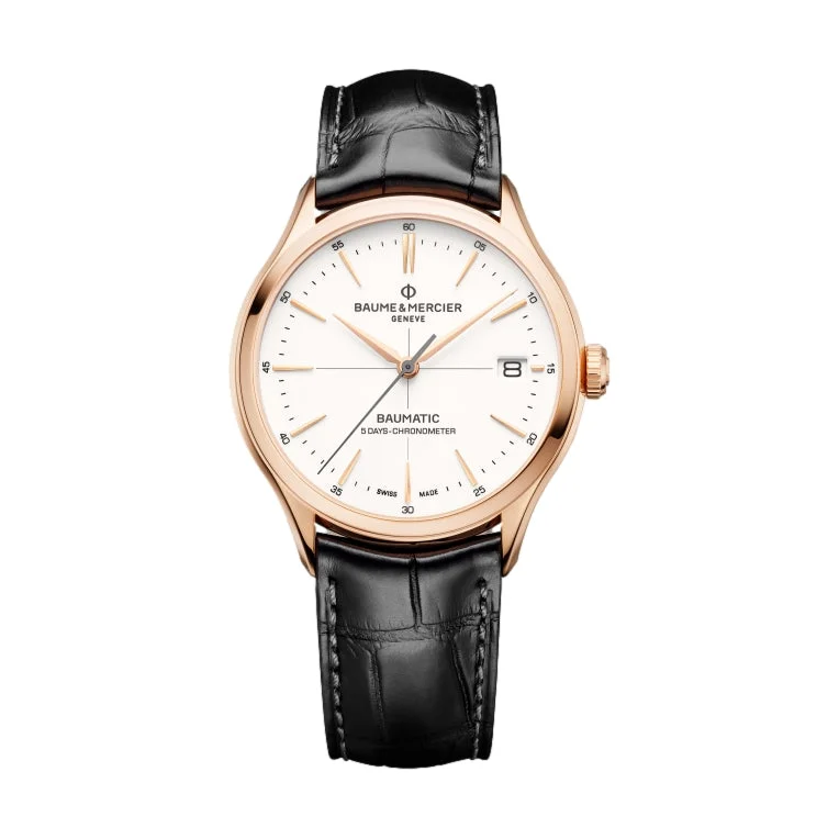 men's GMT watches with domed style design -Clifton 10469 18k Pink Gold, Baumatic COSC Certified, 39mm men's GMT watches with domed style design -Clifton 10469 18k Pink Gold, Baumatic COSC Certified, 39mm