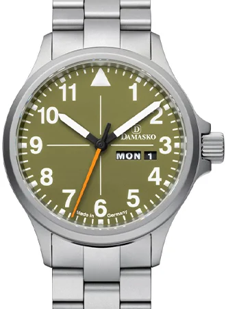 Men's Digital Dress Watches-DK36 Olive on Ice-Hardened Bracelet