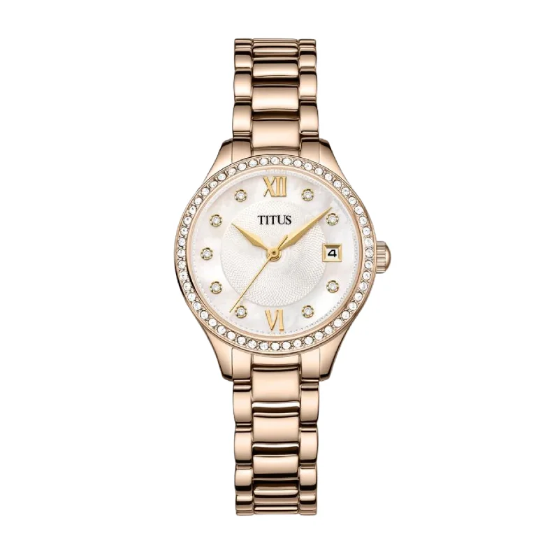 women's mechanical watches with date display -SOLVIL ET TITUS FAIR LADY W06-03354-003 3 HANDS DATE QUARTZ WOMEN WATCH