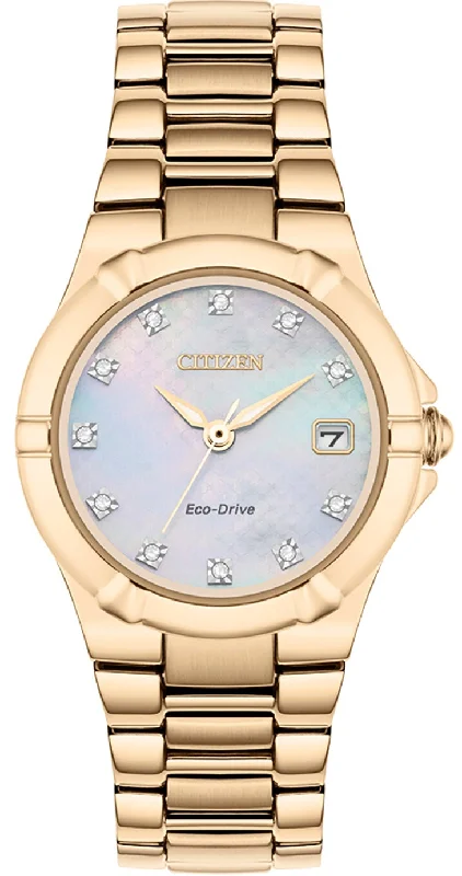 women's Citizen two-toned watches -Citizen Watch Silhouette Diamond Ladies D