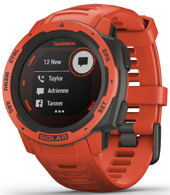 Mens Smart Watches Guide-Garmin Watch Instinct Solar Flame Red D