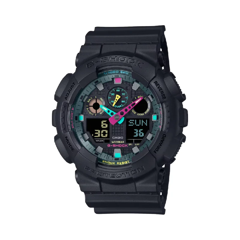men's digital watches with backlight display -CASIO G-SHOCK GA-100MF-1ADR SPECIAL COLOR ANALOG-DIGITAL BLACK MEN WATCH men's digital watches with backlight display -CASIO G-SHOCK GA-100MF-1ADR SPECIAL COLOR ANALOG-DIGITAL BLACK MEN WATCH
