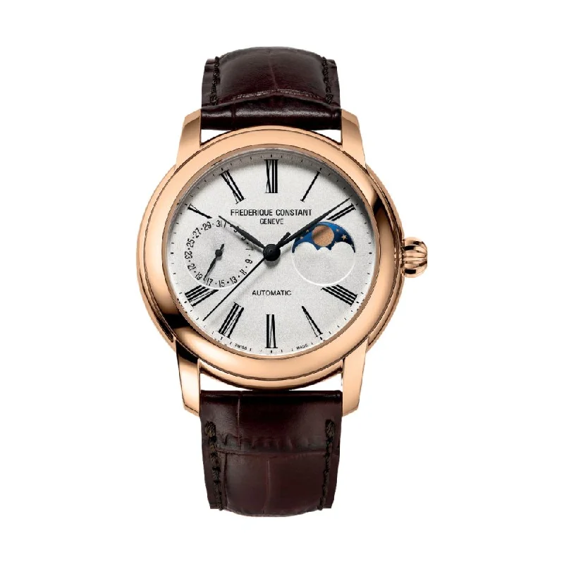 men's chronograph watches with cyclops design -Classic Moonphase Manufacture Silver Dial Rose Gold-Plated Case men's chronograph watches with cyclops design -Classic Moonphase Manufacture Silver Dial Rose Gold-Plated Case
