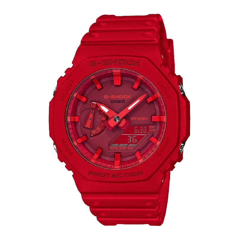 men's digital watches with SuperLuminova display -CASIO G-SHOCK GA-2100-4ADR STANDARD ANALOG-DIGITAL RED WATCH men's digital watches with SuperLuminova display -CASIO G-SHOCK GA-2100-4ADR STANDARD ANALOG-DIGITAL RED WATCH