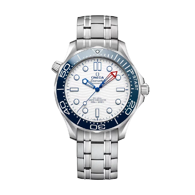 men's field watches with luminescent style design -Seamaster Diver 300M America's Cup 42mm - White