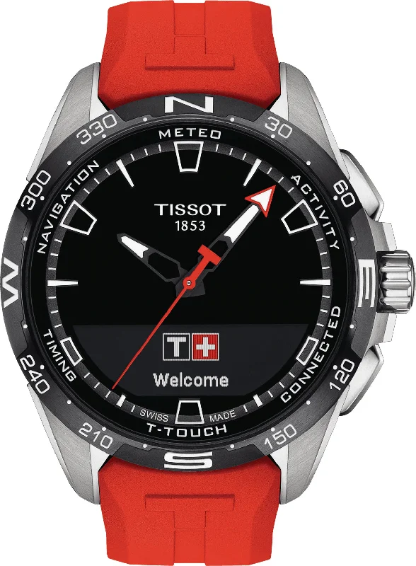 Mens Smart Watch Monogrammed-Tissot T-Touch Connect Solar