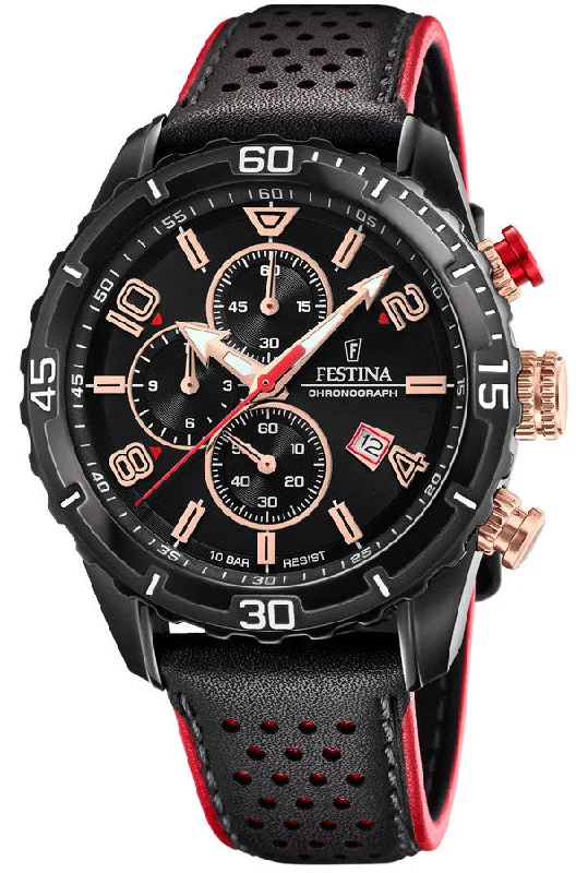 men's chronograph watches with self-winding style design -Festina Chronograph Date Mens