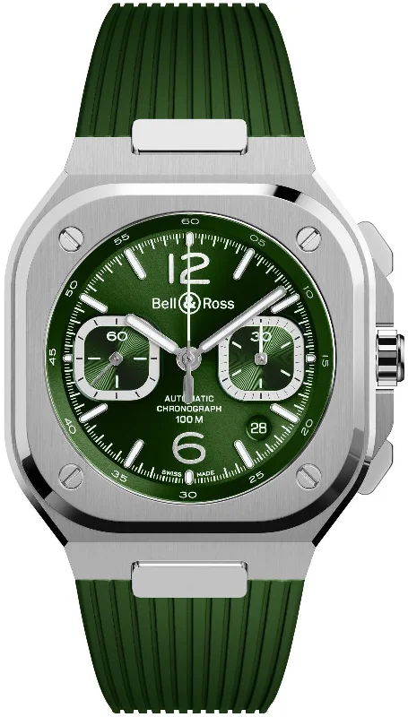 men's mechanical watches with GPS navigation -Bell & Ross BR 05 Chrono Green