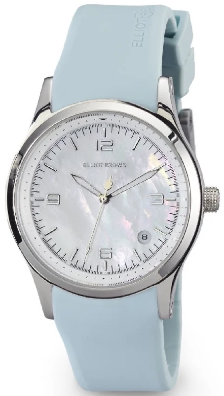 women's mechanical watches with monogram engraving display function -Elliot Brown Watch Kimmeridge Ladies