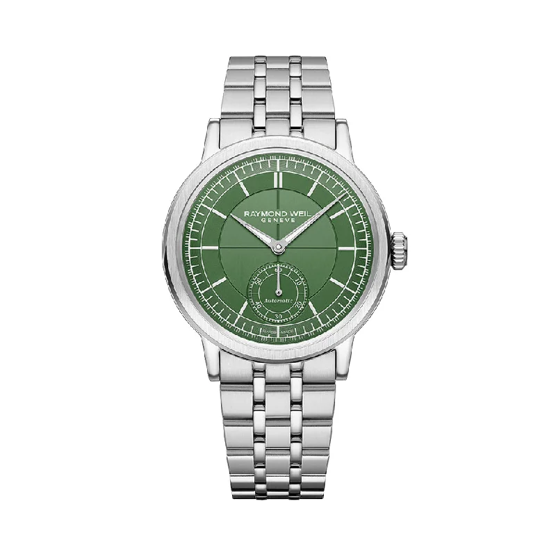 holiday-party dresswatches-Millesime Men's Automatic Small Seconds Sector Dial 39.5mm - Green on Bracelet