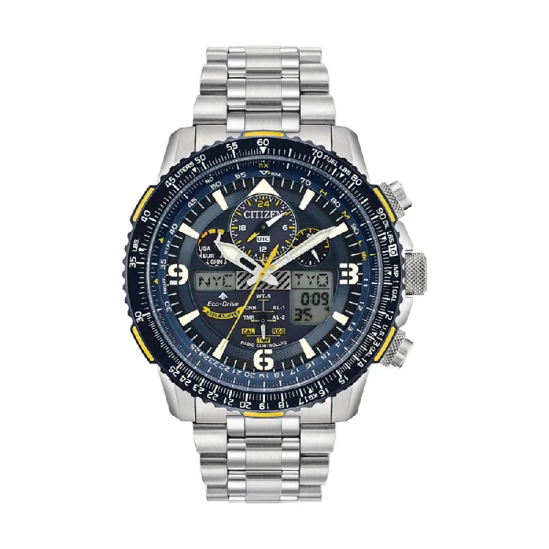 men's GMT watches with concave design -Promaster Skyhawk A-T Blue Angels 45mm