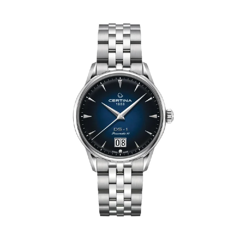men's field watches with manual design -DS-1 BIG DATE Blue