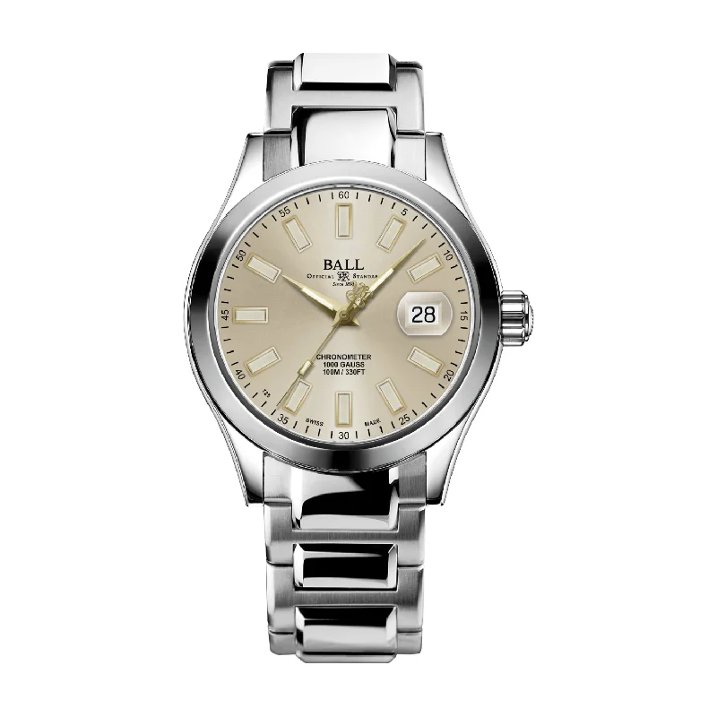 men's mechanical watches with canvas style straps -BALL ENGINEER III NM9026C-S39CJ-CH MARVELIGHT CHRONOMETER MEN WATCH