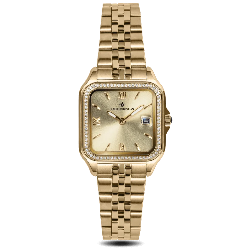 women's mechanical watches with glow-in-the-dark display function -The Regatta - Gold