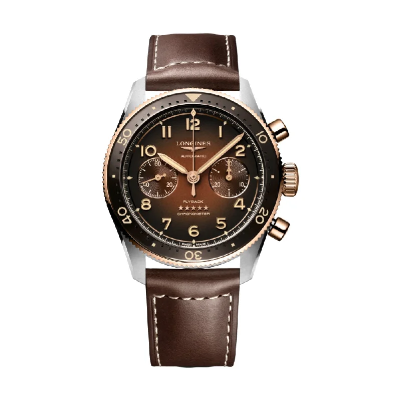 men's field watches with kinetic style design -Spirit 42 mm Flyback Chronograph Brown PVD on Strap men's field watches with kinetic style design -Spirit 42 mm Flyback Chronograph Brown PVD on Strap