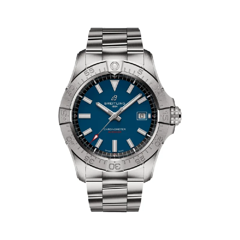men's pilot watches with tritium style design -Avenger Automatic 42 Blue Dial