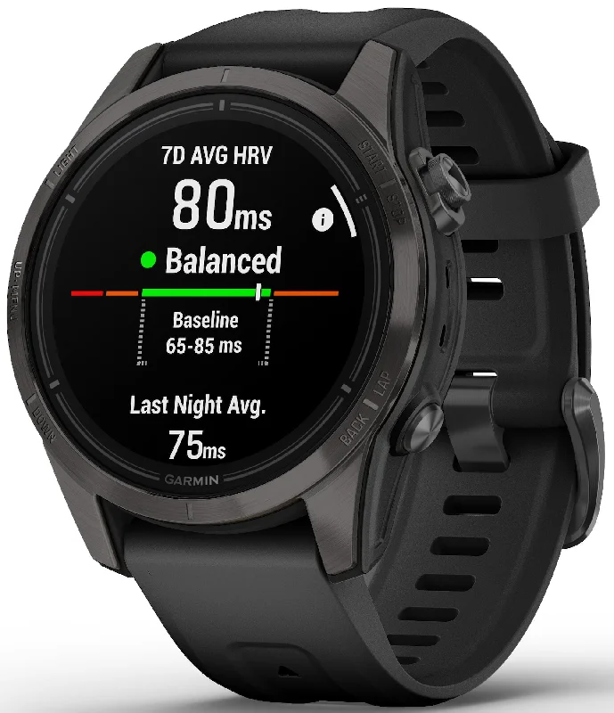 Smart Watches for Mens Dust Proof-Garmin Epix Pro Gen 2 42mm Sapphire Carbon Grey DLC Titanium