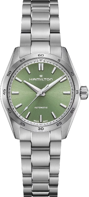 women's Hamilton glow-in-the-dark watches -Hamilton Jazzmaster Performer Automatic Pistachio Green