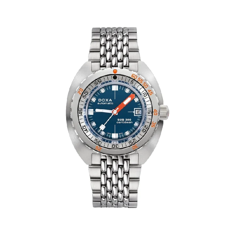 ambassador-approved dress-Sub 300 Caribbean Blue Dial on Bracelet, 42.5mm