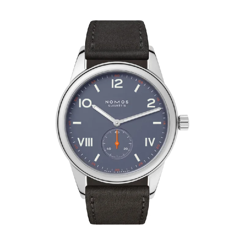 men's field watches with minimalist design -Club Campus 38mm - Blue Purple on Leather Strap