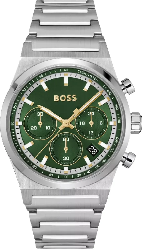 men's mechanical watches with alarm design -Boss Candor Chrono